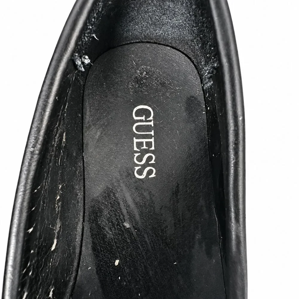 GUESS GMDREAM Men's Black Loafers Dress Shoes Size 8.5 Slip On Excellent No Box